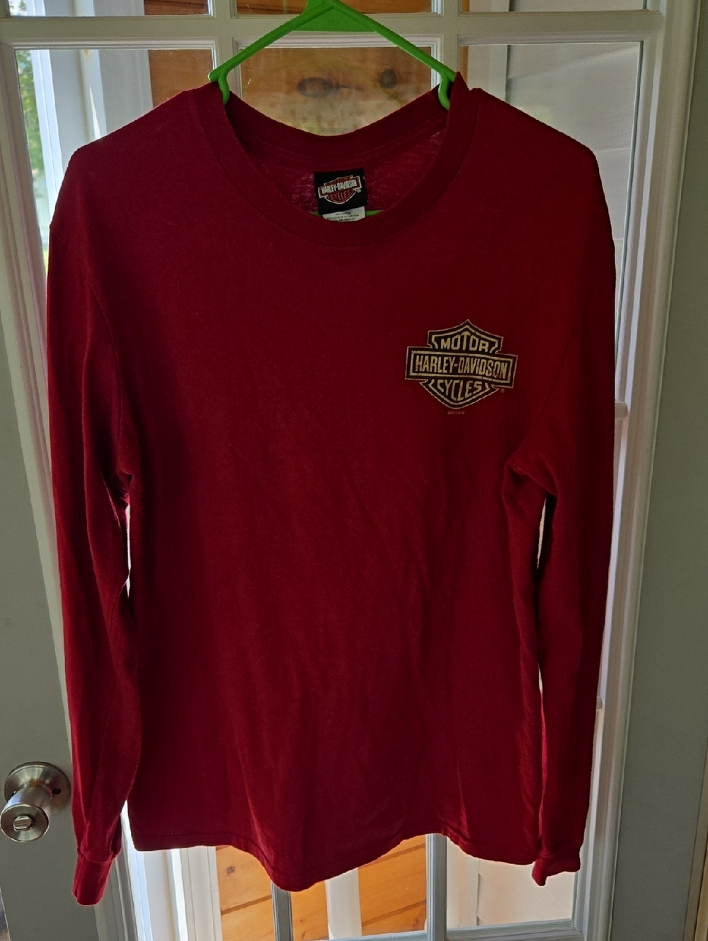 Harley-Davidson Maroon Long Sleeve Tee with Chest Shield Logo